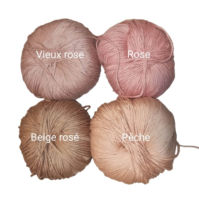 palette de cotons bio roses