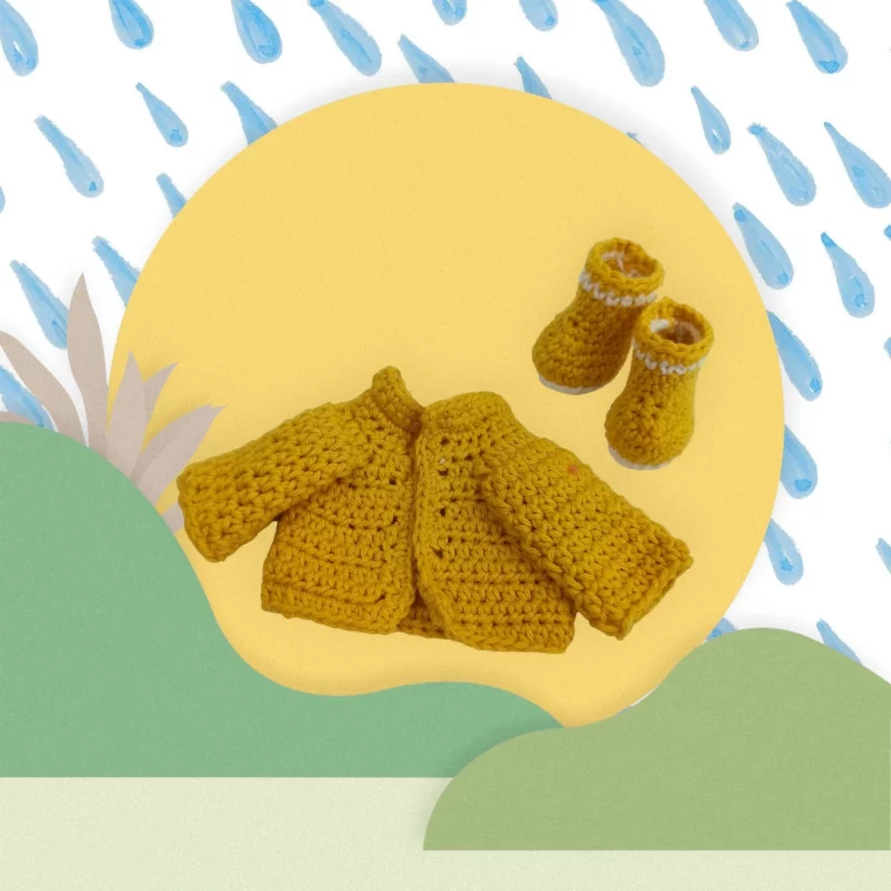 Habits de pluie au crochet pour poupées Émilie ou Sidonie